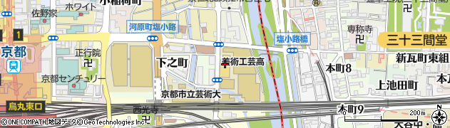 京都市　公設民営児童館崇仁児童館周辺の地図
