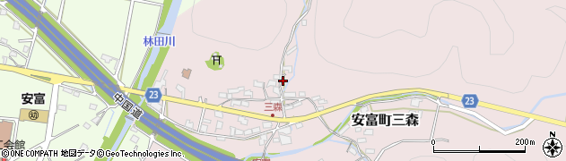 兵庫県姫路市安富町三森周辺の地図