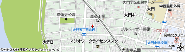 愛知県岡崎市大門周辺の地図