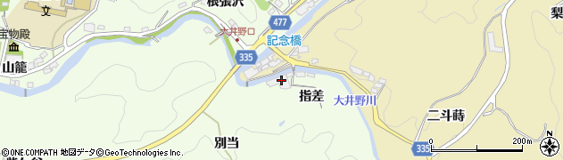 愛知県岡崎市滝町（指差）周辺の地図