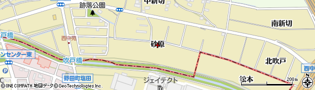 愛知県知立市西中町（砂原）周辺の地図