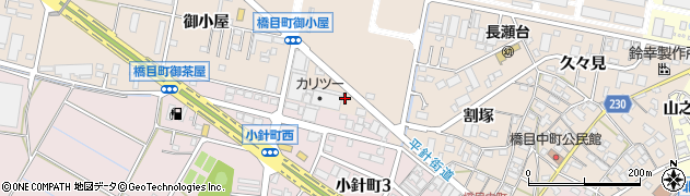 愛知県岡崎市橋目町（西水通）周辺の地図