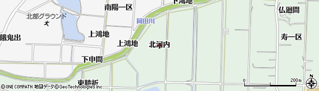 愛知県東浦町（知多郡）緒川（北河内）周辺の地図