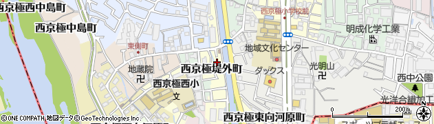 京都府京都市右京区西京極堤外町周辺の地図