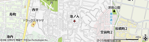 愛知県岡崎市百々町（池ノ入）周辺の地図