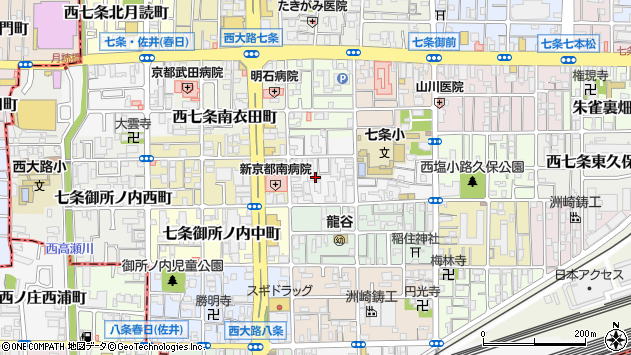 〒600-8875 京都府京都市下京区西七条石井町の地図