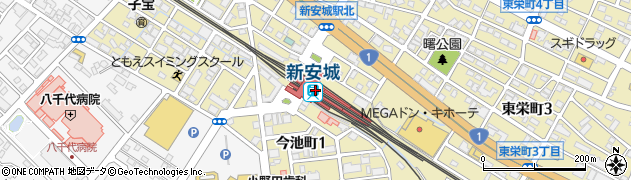 愛知県安城市周辺の地図