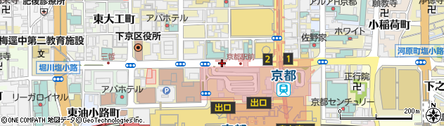 京都駅北口周辺の地図