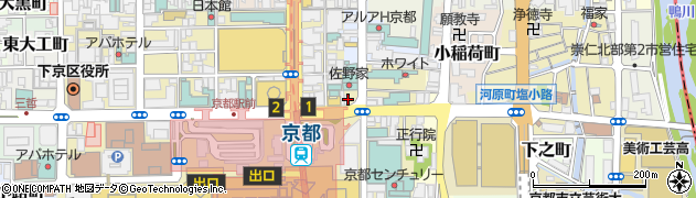 ビューティーフェイス　京都駅中央口店周辺の地図