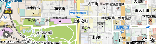 京都府京都市下京区上中之町周辺の地図