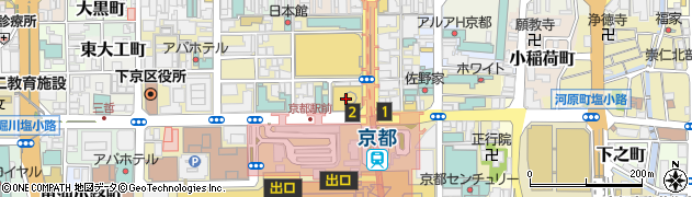 京都タワーホテル宿泊予約周辺の地図