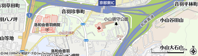 京都府京都市山科区小山鎮守町周辺の地図