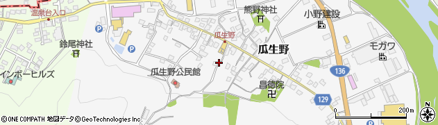 静岡県伊豆市瓜生野周辺の地図