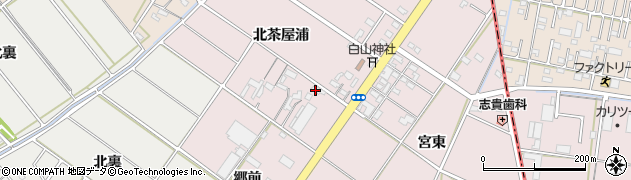 愛知県安城市橋目町（北茶屋浦）周辺の地図
