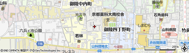 京都府京都市山科区御陵三蔵町9周辺の地図