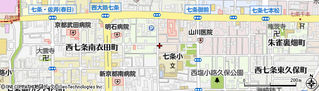 京都府京都市下京区西七条南中野町周辺の地図