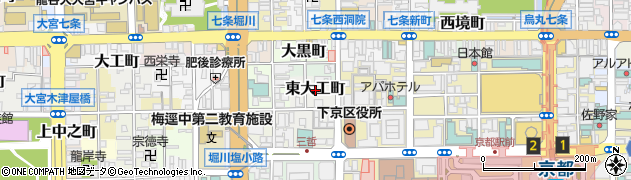 京都府京都市下京区東大工町周辺の地図