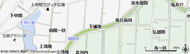 愛知県東浦町（知多郡）森岡（下鴻地）周辺の地図