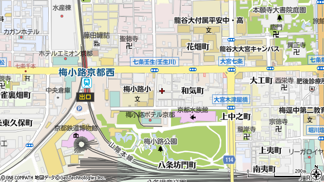 〒600-8834 京都府京都市下京区和気町の地図