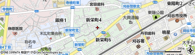 愛知県刈谷市新栄町周辺の地図