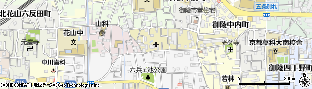 京都府京都市山科区厨子奥矢倉町周辺の地図
