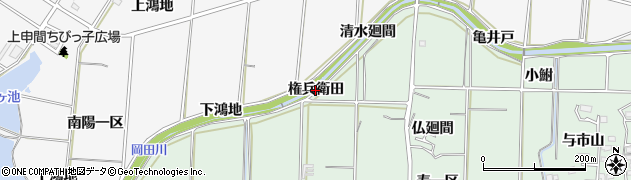 愛知県東浦町（知多郡）緒川（権兵衛田）周辺の地図