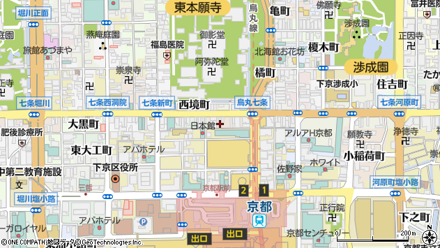 〒600-8217 京都府京都市下京区東境町の地図