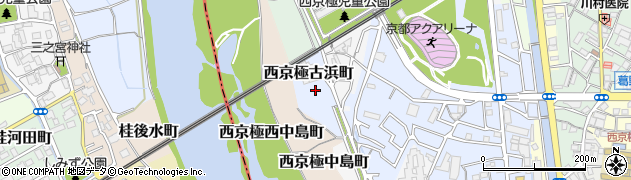 京都府京都市右京区西京極古浜町周辺の地図