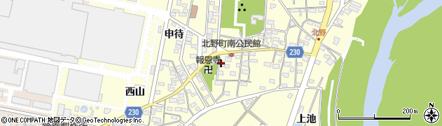 愛知県岡崎市北野町（中屋敷）周辺の地図