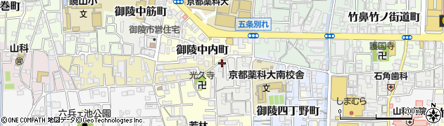 京都府京都市山科区御陵三蔵町22周辺の地図