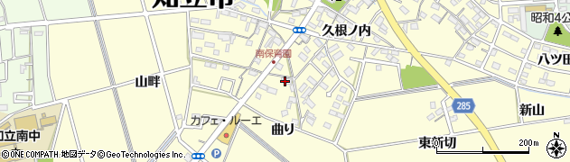 愛知県知立市八ツ田町（曲り）周辺の地図