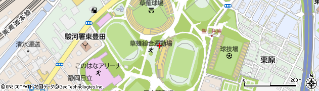 草薙総合運動場周辺の地図