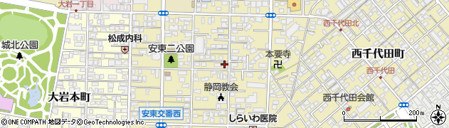 静岡県静岡市葵区安東周辺の地図