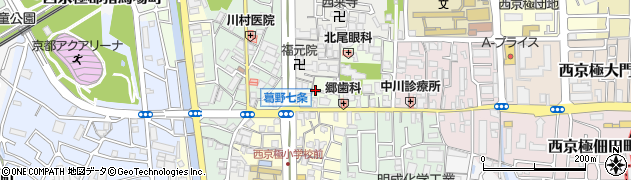 京都府京都市右京区西京極中町周辺の地図