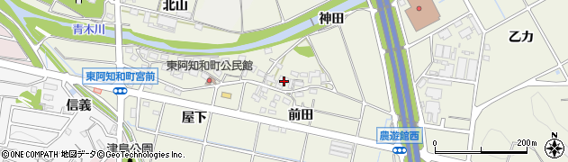 愛知県岡崎市東阿知和町（前田）周辺の地図