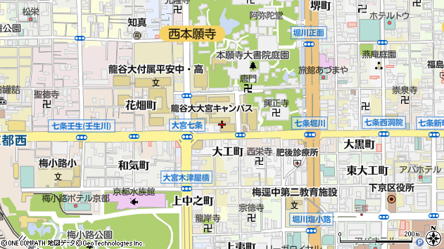 〒600-8268 京都府京都市下京区猪熊通七条上る大工町の地図