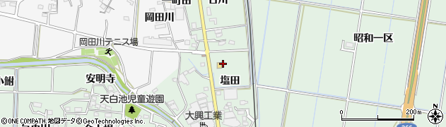 愛知県知多郡東浦町緒川塩田周辺の地図