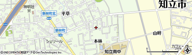 愛知県知立市新林町（本林）周辺の地図