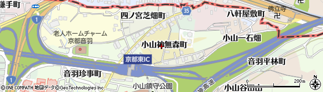 京都府京都市山科区小山神無森町周辺の地図