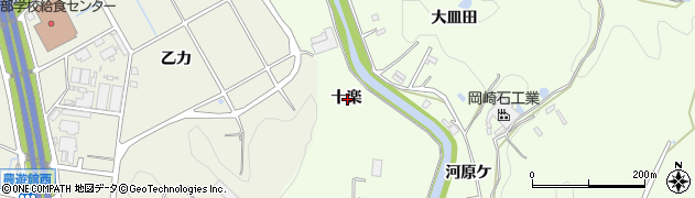愛知県岡崎市滝町十楽周辺の地図