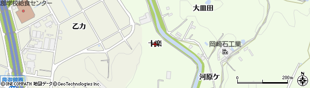 愛知県岡崎市滝町（十楽）周辺の地図