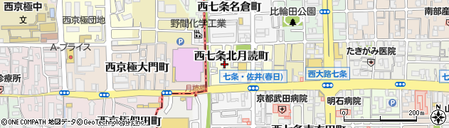 京都府京都市下京区西七条北月読町周辺の地図