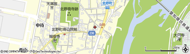 愛知県岡崎市北野町（東山）周辺の地図