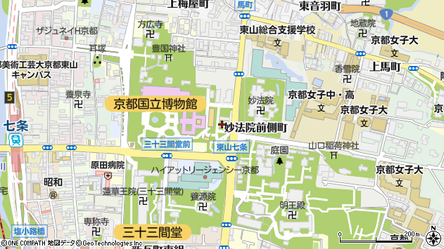 〒605-0932 京都府京都市東山区妙法院前側町の地図