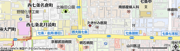 京都府京都市下京区西七条北西野町周辺の地図