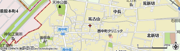 愛知県知立市西中町周辺の地図