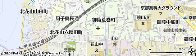 京都府京都市山科区御陵荒巻町24周辺の地図