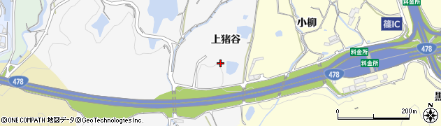京都府亀岡市篠町森（上猪谷）周辺の地図