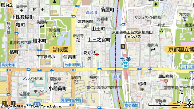 〒600-8136 京都府京都市下京区下三之宮町の地図