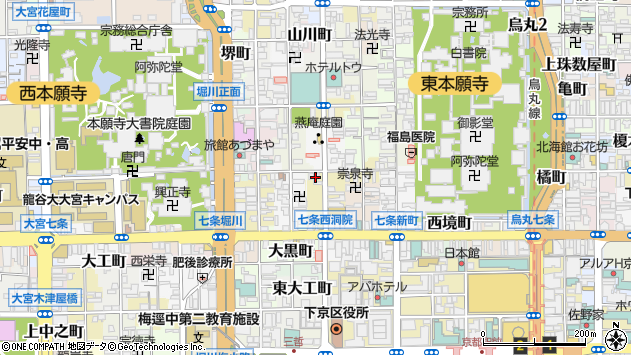 〒600-8221 京都府京都市下京区高雄町の地図